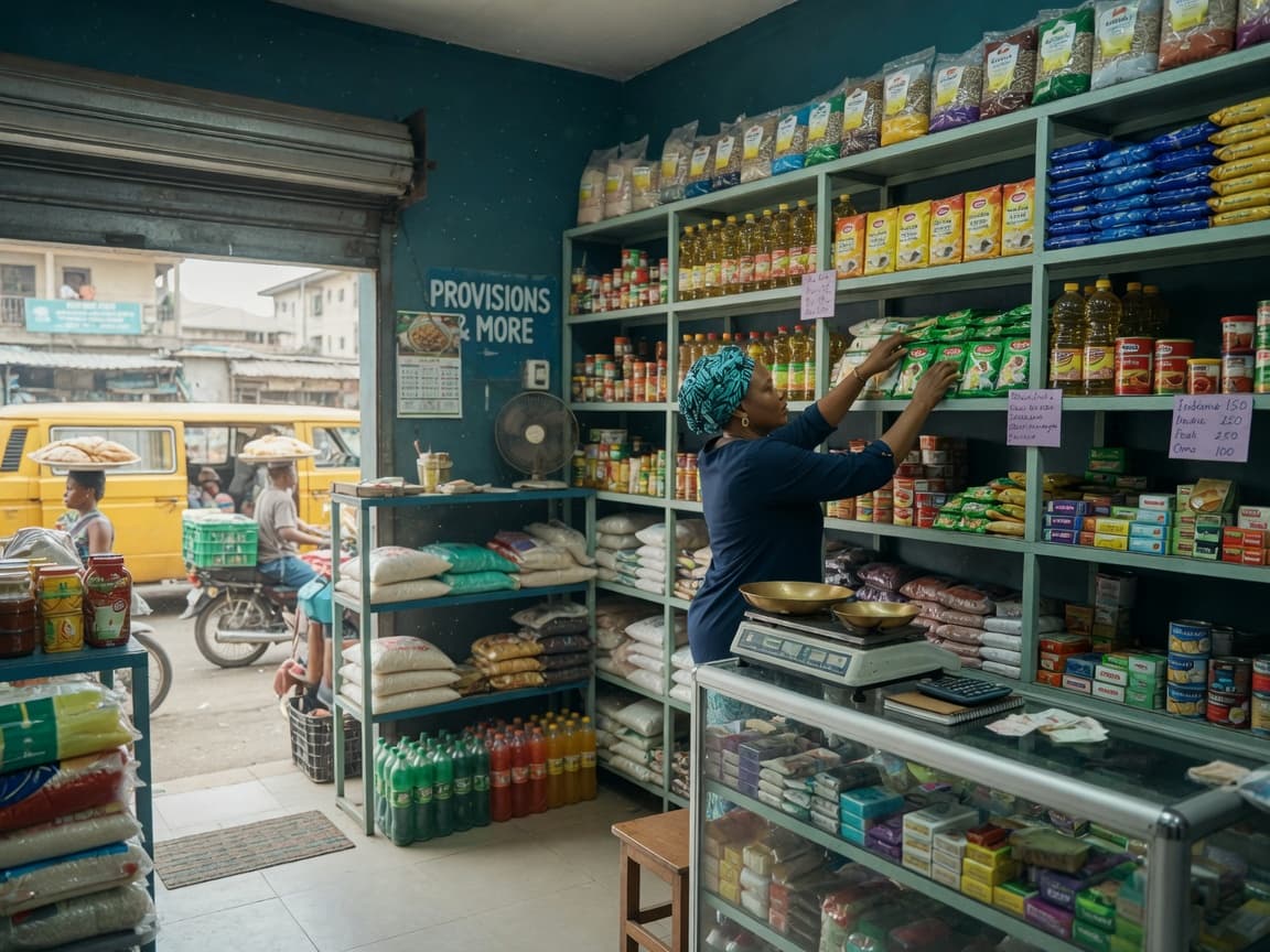 Neighborhood shop stocked with everyday goods